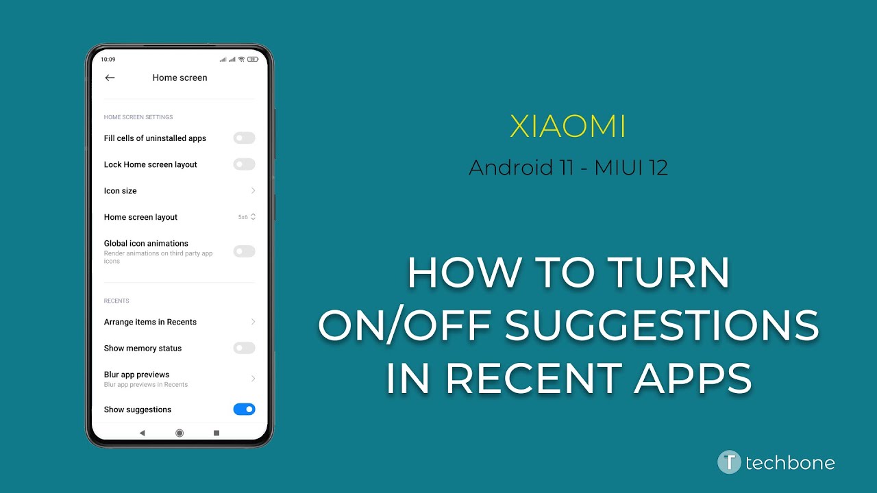 How to Turn on/off Suggestions in Recents - Xiaomi [Android 11 - MIUI 12]