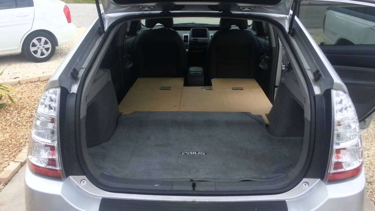 2. Prius camping bed rig and storage