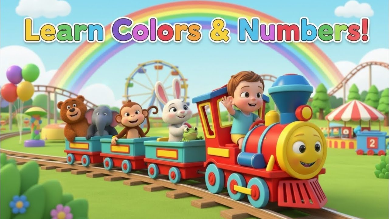 Toy Train Adventure for Kids 🎉 Learn Counting, Colors & Shapes, kids learning video 