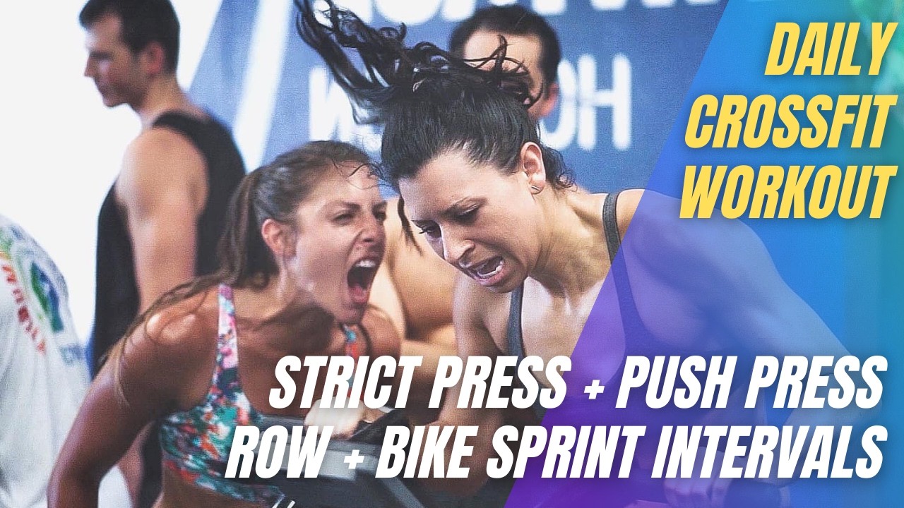 Комплекс упражнений: строгий жим + жим над головой | Гребля + спринт на велосипеде