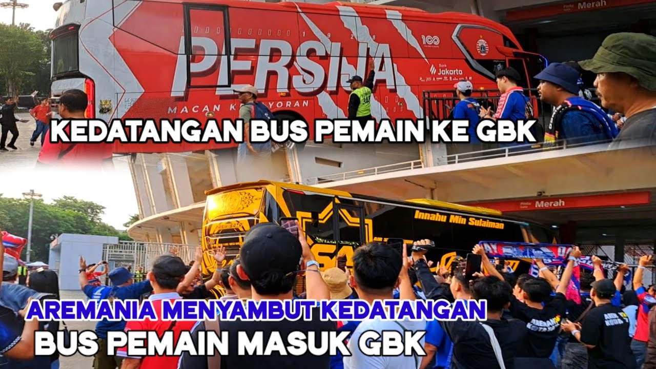 Aremania Menyambut Kedatangan Bus Pemain Masuk GBK‼️Bus Pemain Persija & Arema