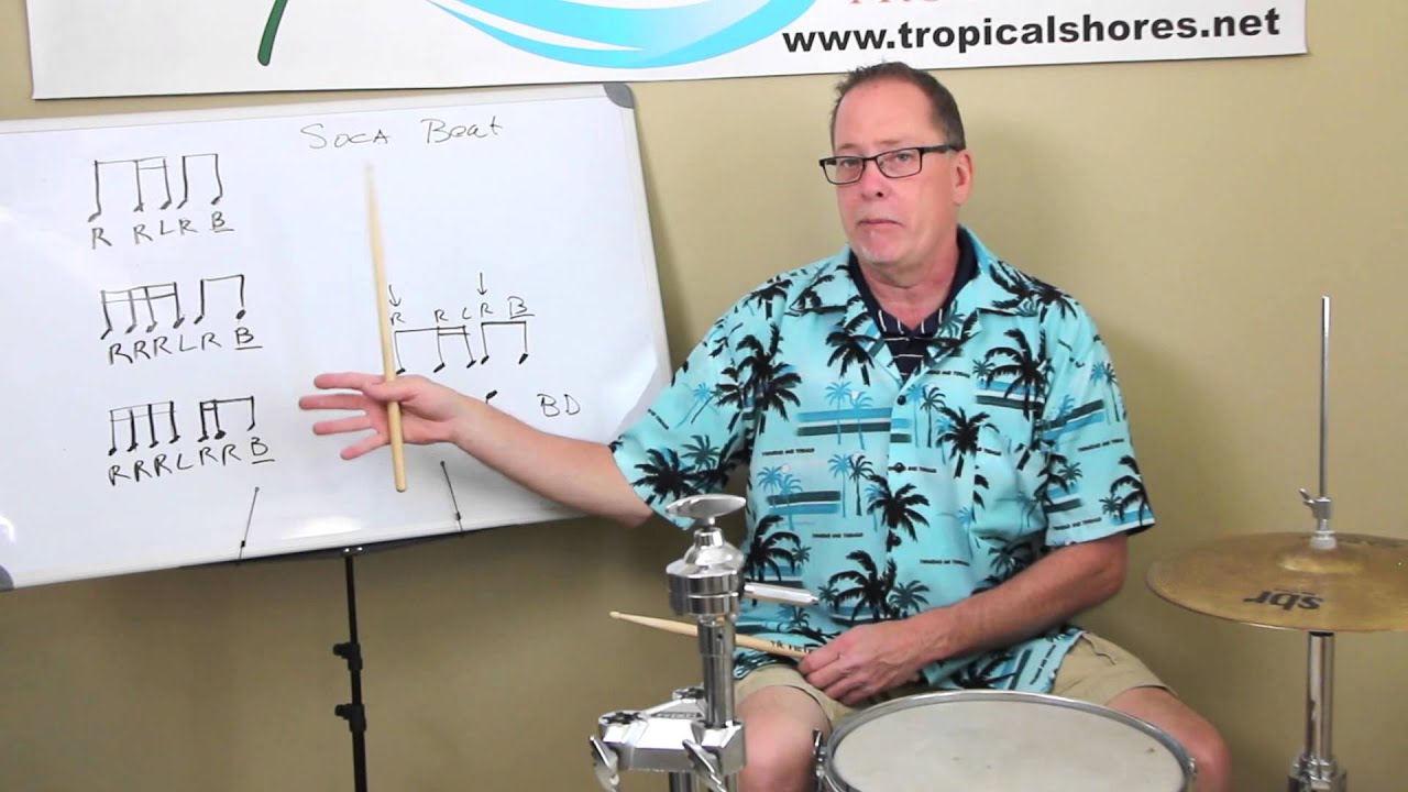 Soca Beat Drum Set Lesson - Tropical Shores Steel Drum Lessons