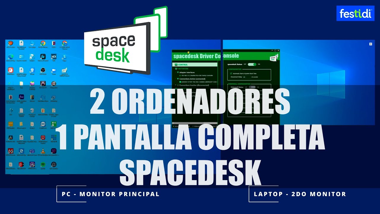 🎥🎤 2 Ordenadores 1 Pantalla con Spacedesk – Te explico paso a paso
