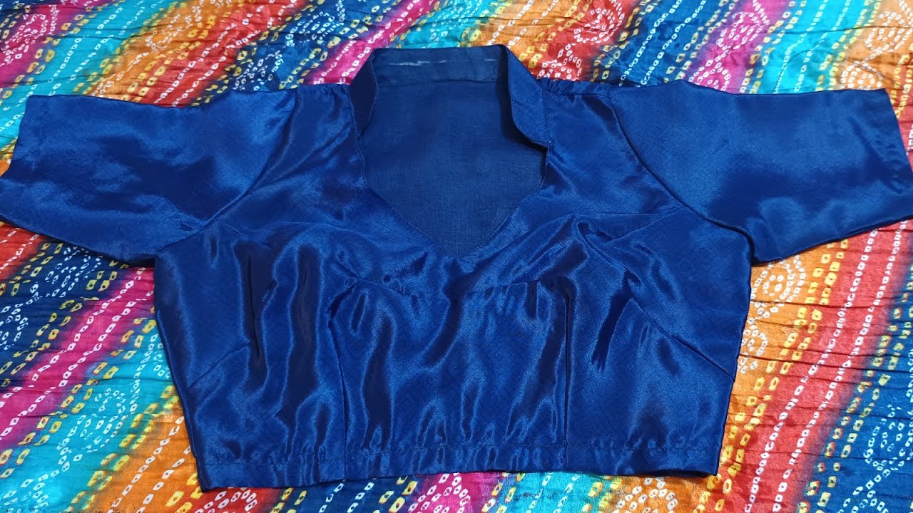 Collar cutting and stitching in blouse / Blouse design / Blouse Cutting