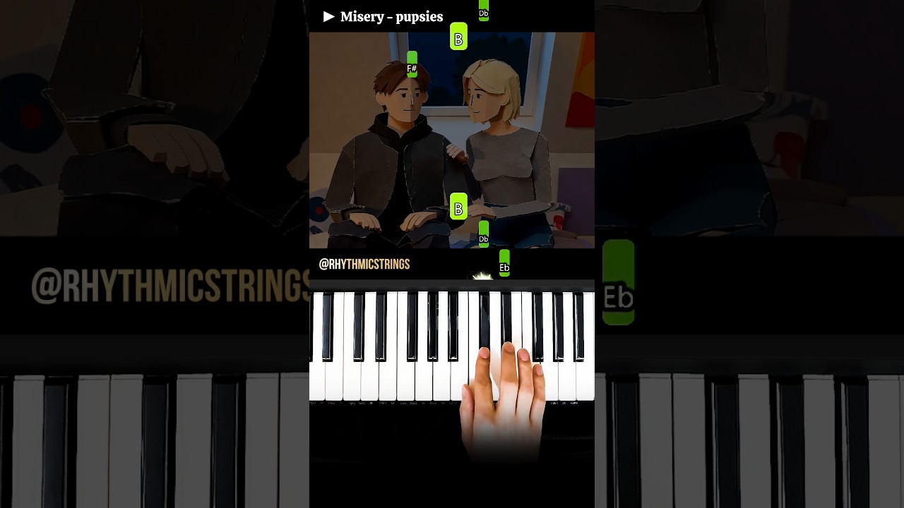 Misery - pupsies | Easy Piano Tutorial |  Viral Song #shorts #trending