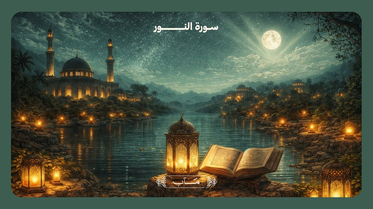 سورة النور | كاملة حين يشرقُ ضياءُ الله في القلوب ويُضيءُ البيوتَ والنفوس 💡🌫️