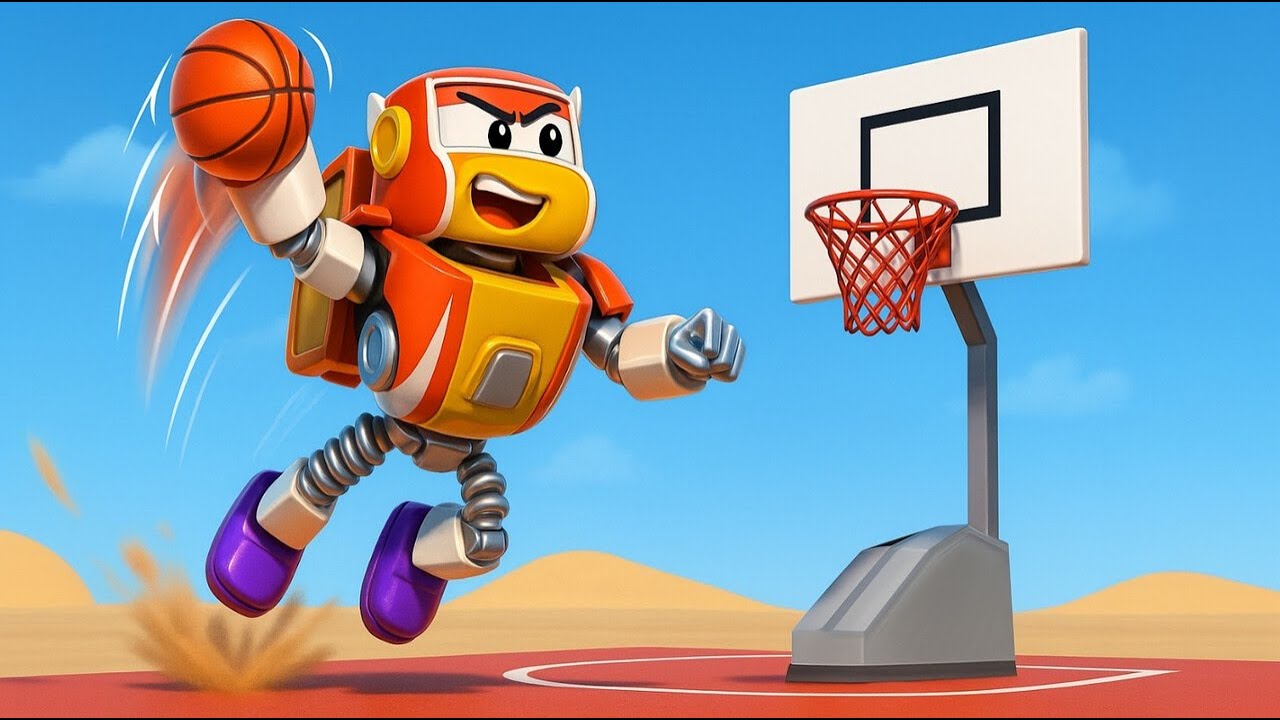 🤖 Роботы играют в баскетбол 🏀 Мультфильмы про машины для детей | Robofuse