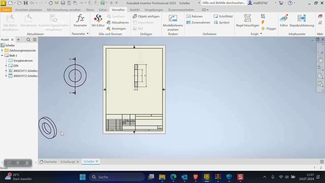 Inventor 2025 - Scheibe für ein Malteser-Kreuzradgetriebe