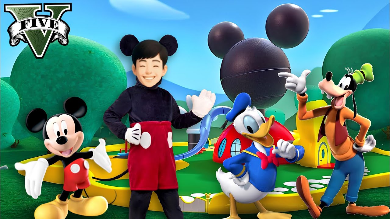 ကျွန်တော် Mickey Mouse ရဲ့ အိမ်ကို အလည်သွားခဲ့တယ် | Mickey Mouse's Club House in GTA V