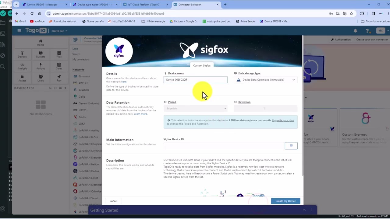 Conexión desde SIGFOX a TagoIO | Ufox