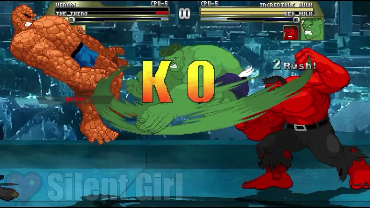 Venom and The Thing vs Red Hulk and Hulk - Mugen Battle