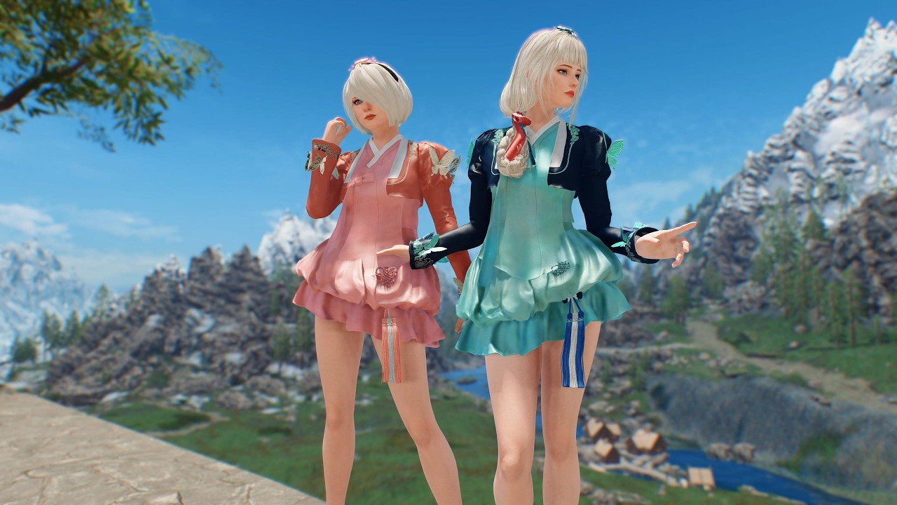 Skyrim mod: Aion2 Moonlight Hanbok- SMP preview&showcase