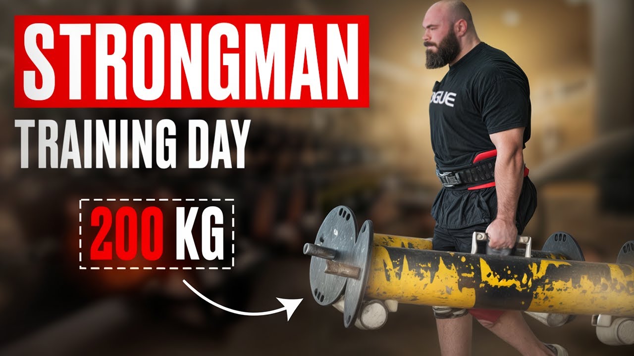 Strongman workout and squat.