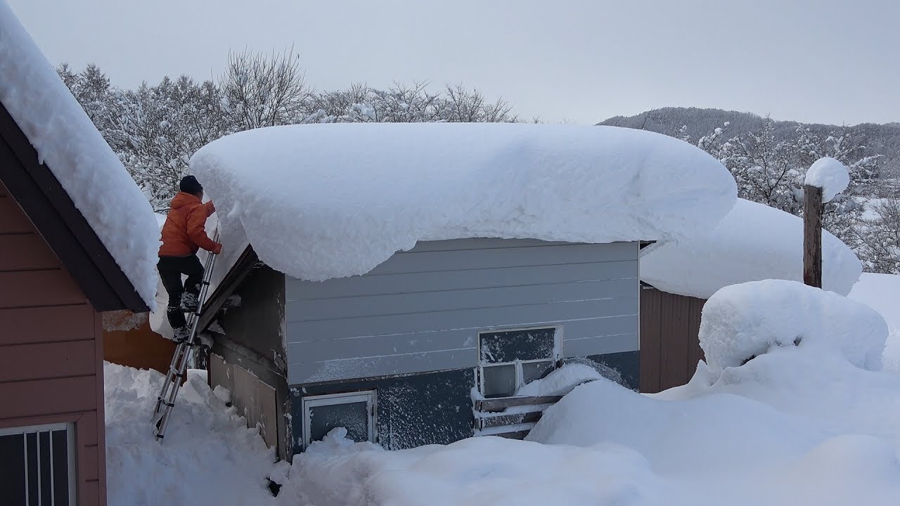 北海道の雪下ろし９ 24年25年🌈 I slipped and fell again  Hokkaido Snow Removal 9 2024 25 ＃雪落とし #除雪