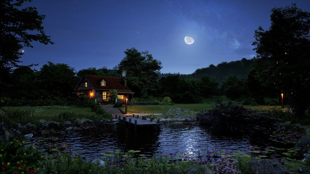 Cozy Summer Nights at Grandma's House 🌙 Nighttime Ambience | Cricket Sounds for Sleep | No AI