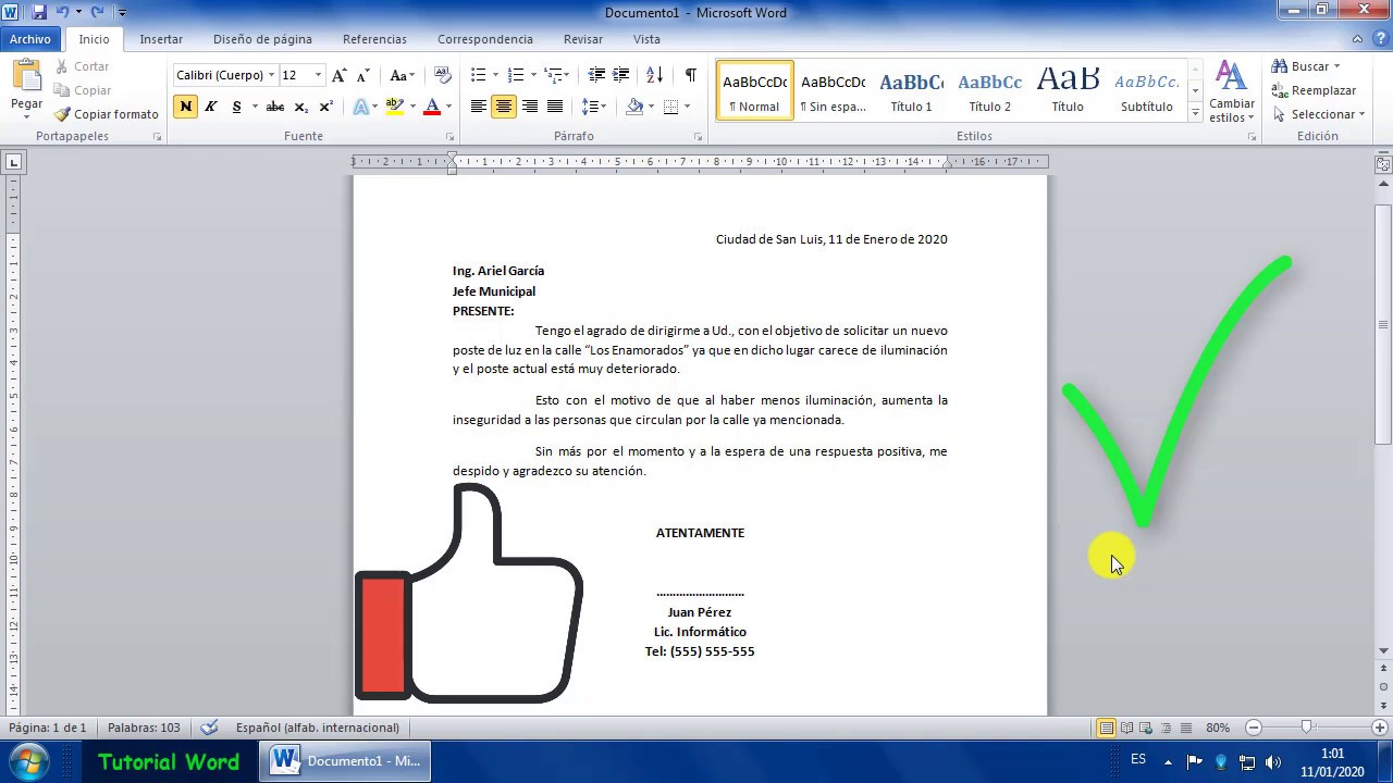 Como redactar una Nota Formal, Carta de Petición o Solicitud
