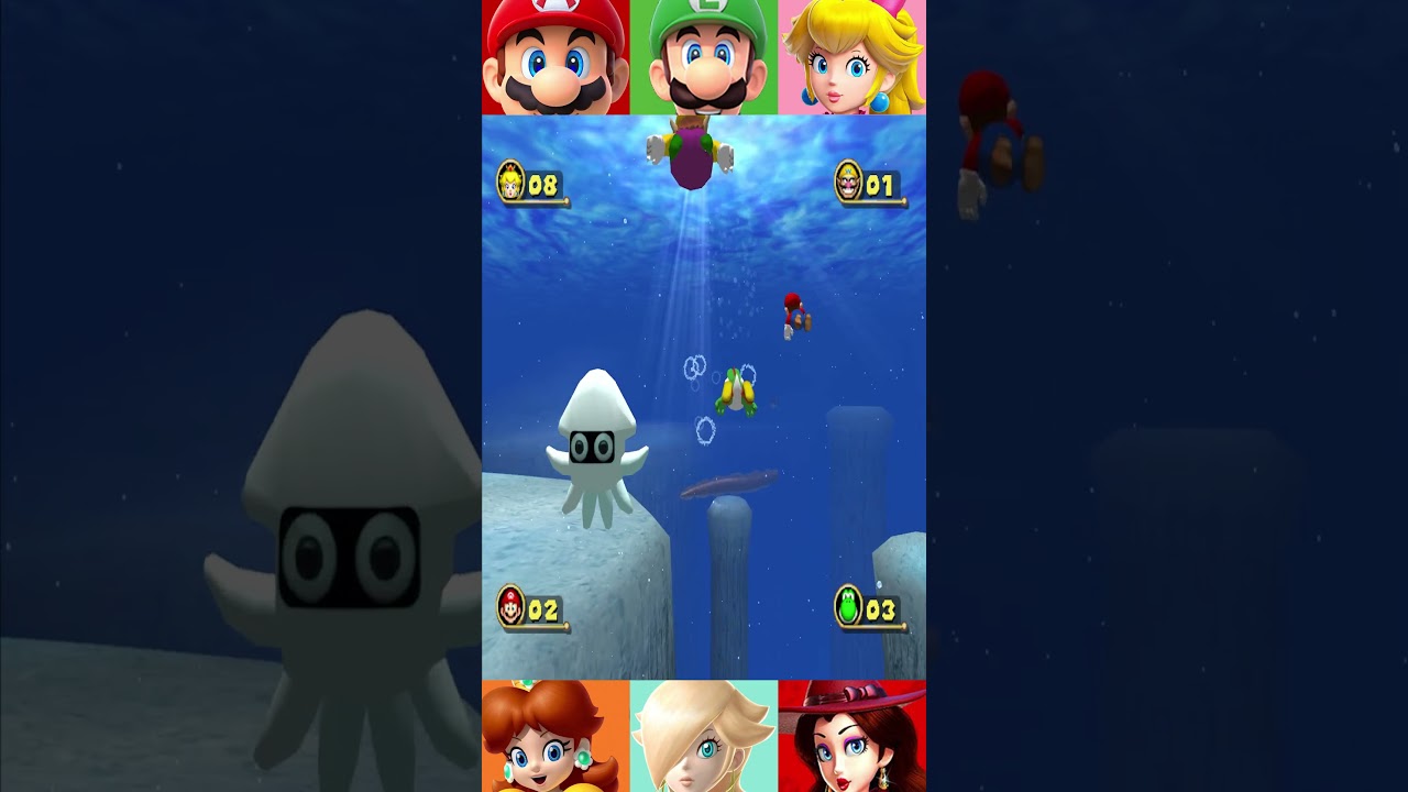 🌊 Deep Sea Race! Who Can Collect the Most Coins Underwater?! 🐠✨ #shorts #marioparty #minigame