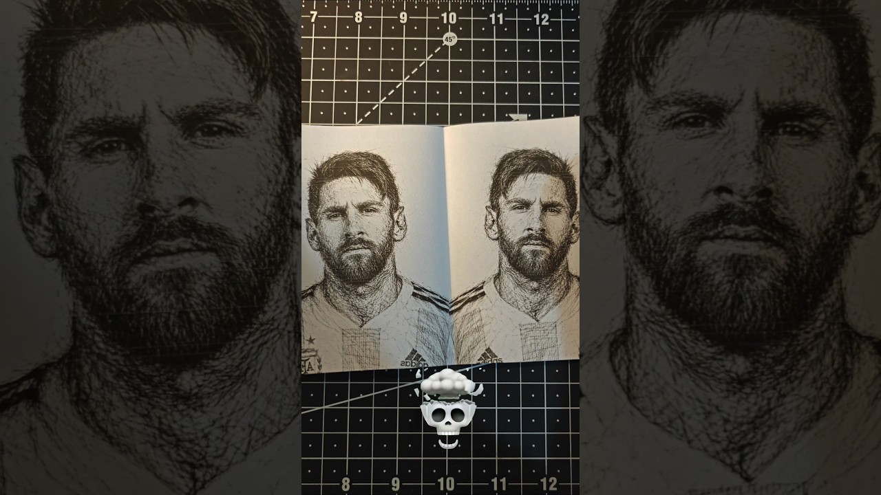 drawing Messi using a thread #messi #football #fifa #drawing #art #shorts #fifaworldcup2026