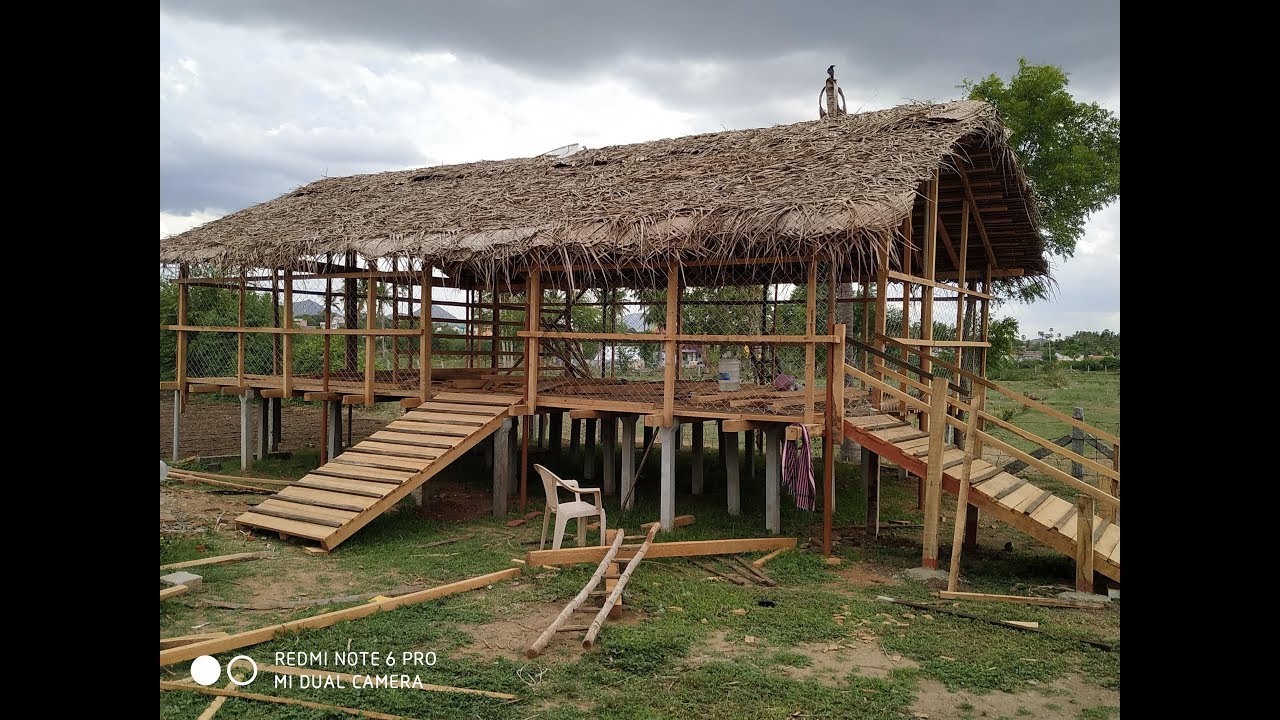 ஆடுகளுக்கு பரண் கொட்டகை அமைப்பது எப்படி / Construction of Raised platform shed for Goat
