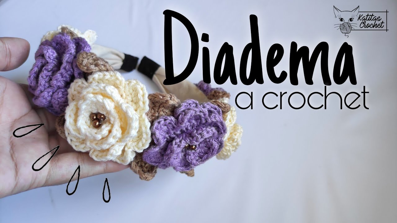 Diadema de rosas tejidas a crochet | ✨Modelo Malú✨ | fácil y rápida| DIY