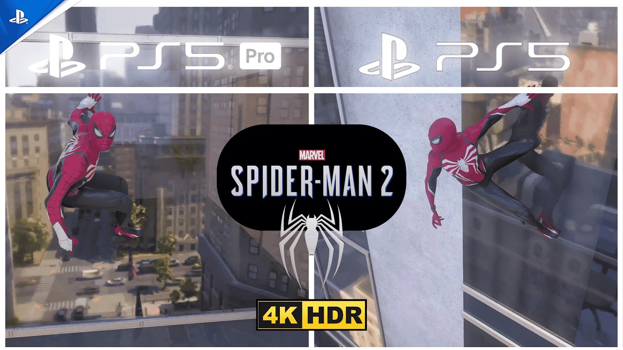 Spider Man 2 Ps5 Pro V/s Ps5 Slim | Side By Side Comparison