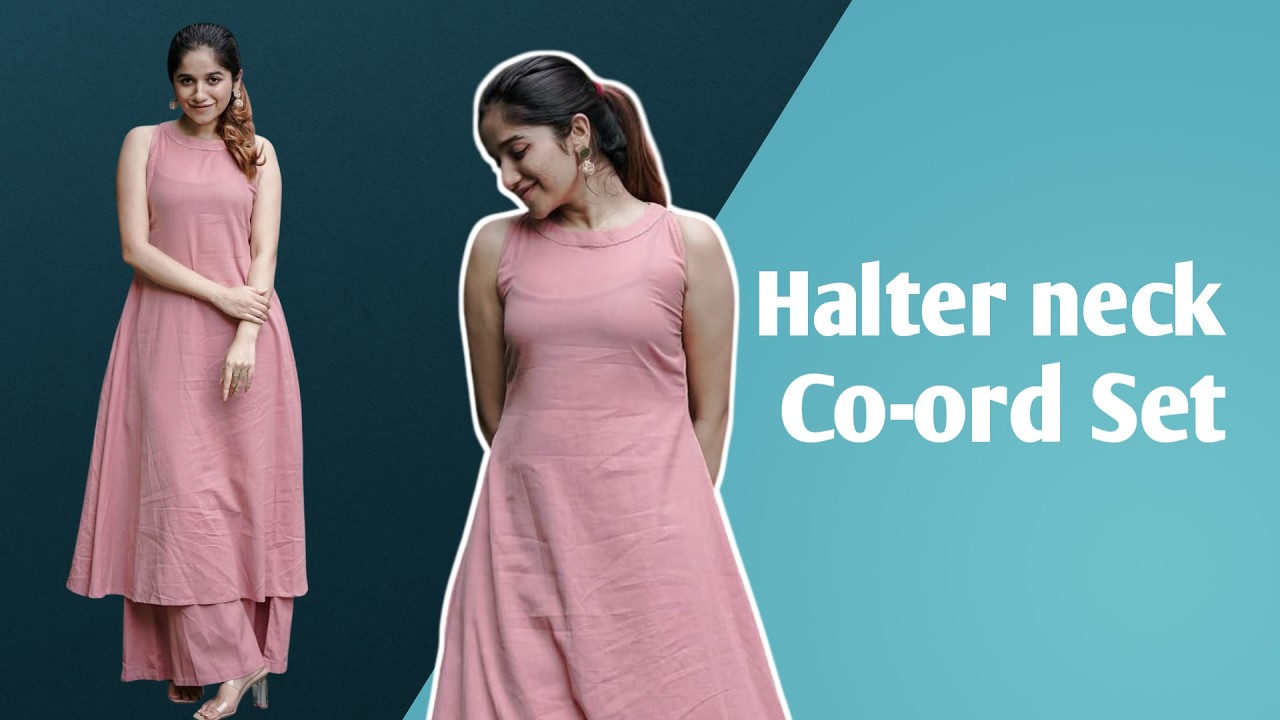 Easy 👌 Halter Neck Kurti | Co-ord Set Cutting And Stitching
