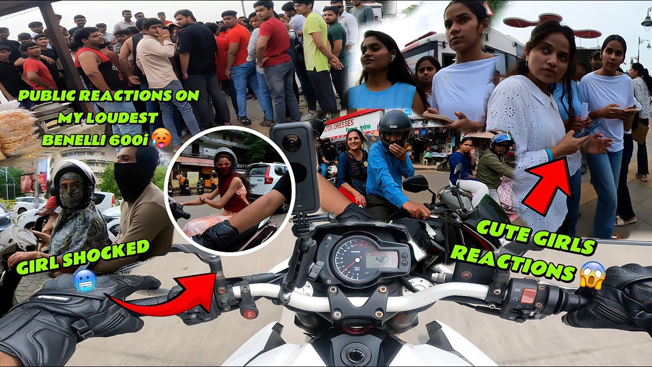 PUBLIC REACTIONS ON MY BENELLI 600i 😱 | CUTE GIRLS REACTIONS 🤗 | riderxdany