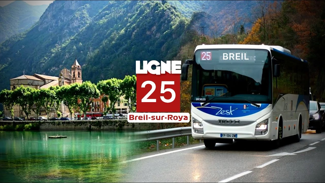 (Menton) ZestBus • Ligne 25 • Menton G.R ➜ Vintimille 🇮🇹 ➜ Breil-sur-Roya.