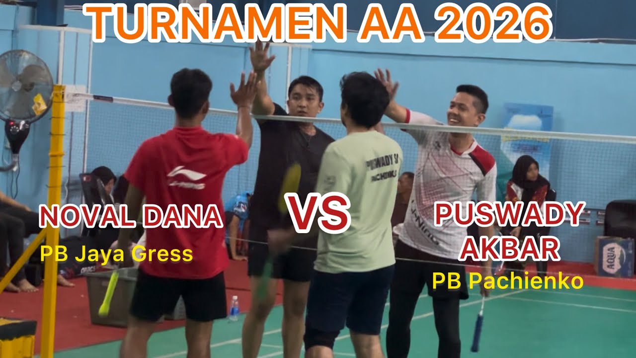 Partai Dewasa PB Jaya Gress VS PB Pachienko, Turnamen AA Badminton 2026 di GOR AA