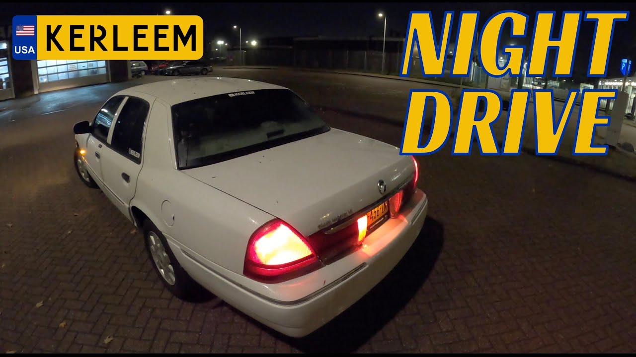 American Car Drive: Mercury Grand Marquis Night Time Drive in AMSTERDAM | [NO COMMENTARY]