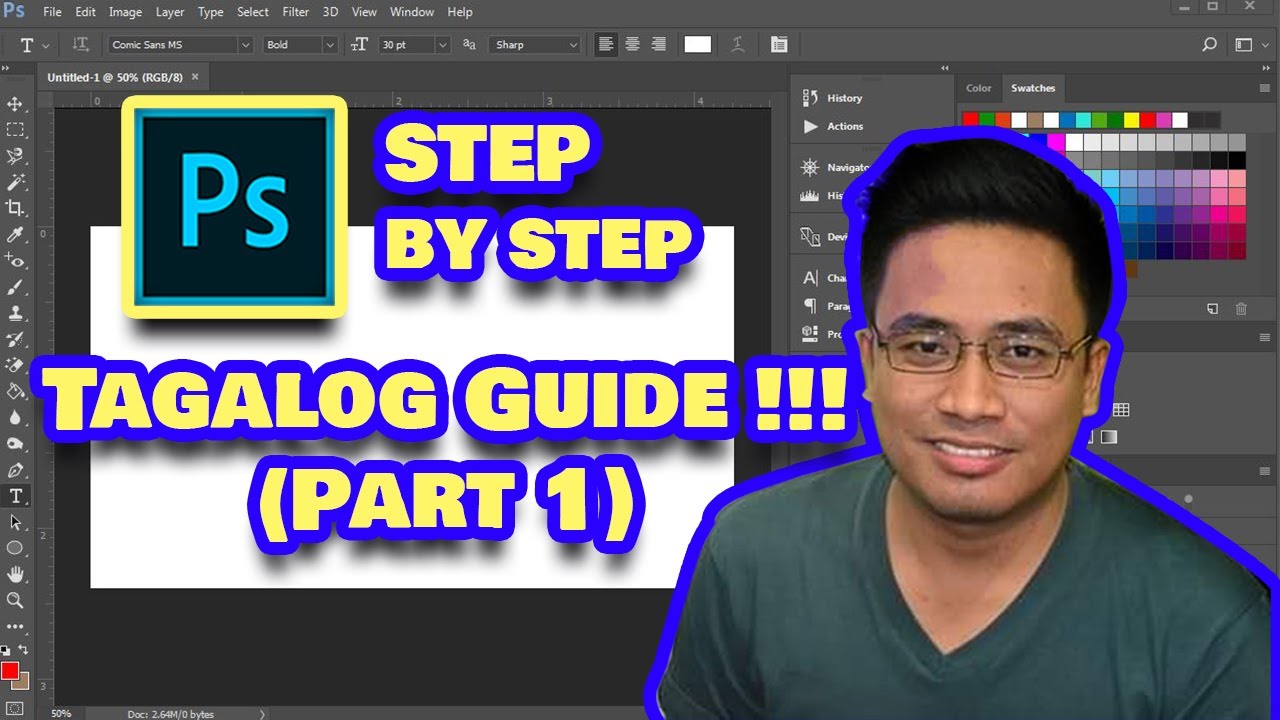 Adobe Photoshop Tutorial : Step by step guide for Beginners PART 1(TAGALOG)