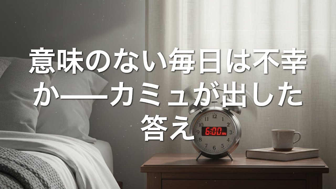 【哲学入門】意味のない毎日は不幸か——カミュが出した答え【アルベール・カミュの視点】