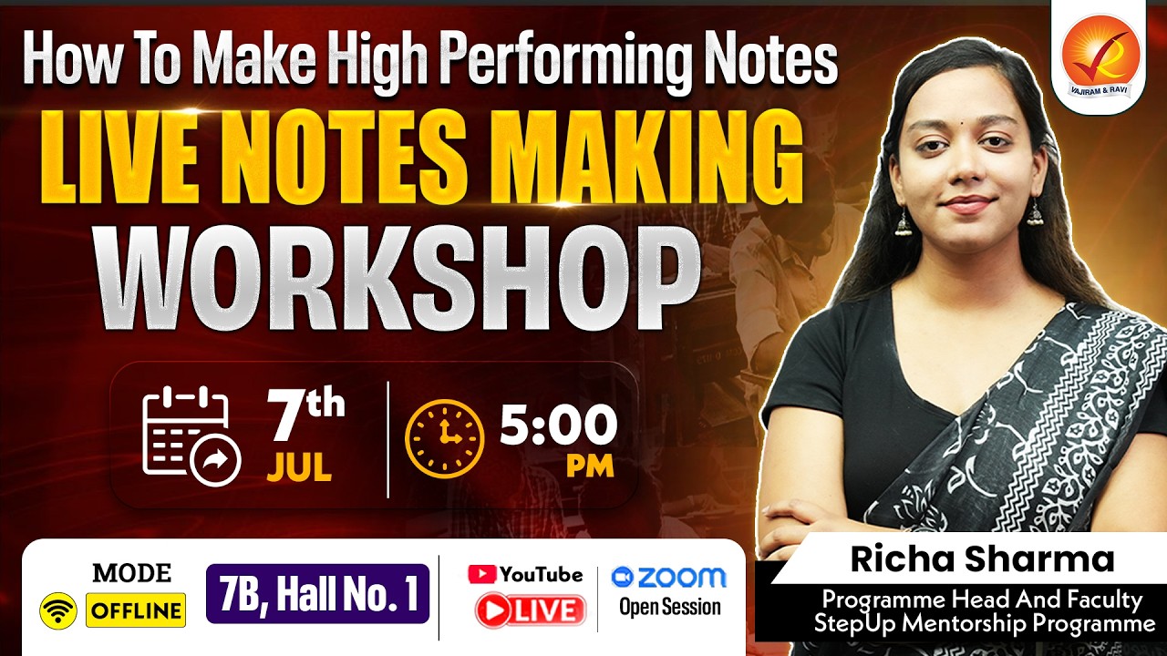How To Make High-Performing Notes: LIVE NOTES Making Workshop | Vajiram & Ravi