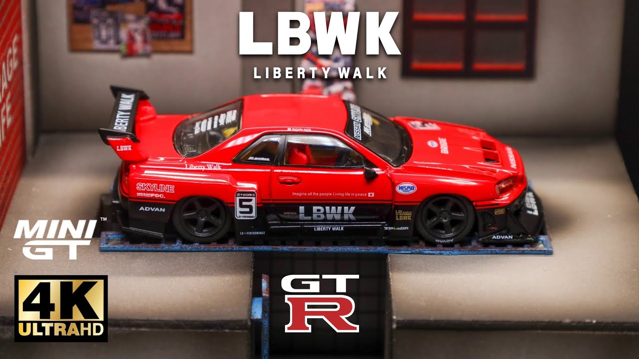 Mini GT 1:64 - Nissan LB-ER34 Super Silhouette SKYLINE Red/Black l Cinema Shot 4K Die-cast