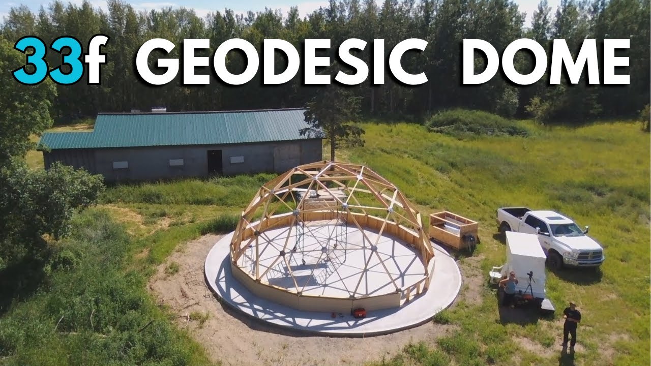 33Ft Geodesic Dome Build Episode 2 Building Up, Door Framing & Hub Alignment