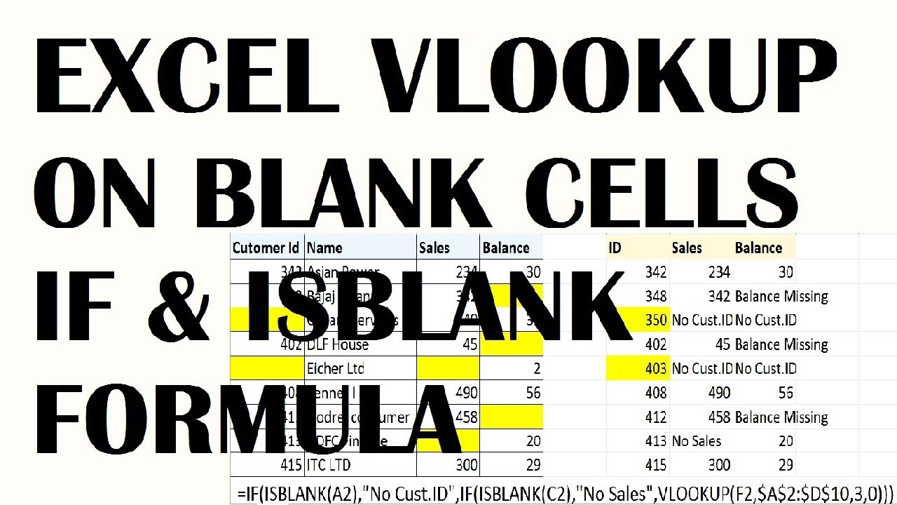 Функция VLOOKUP для пустой ячейки | Формула IF IS Blank в Excel | Обучение работе с Excel
