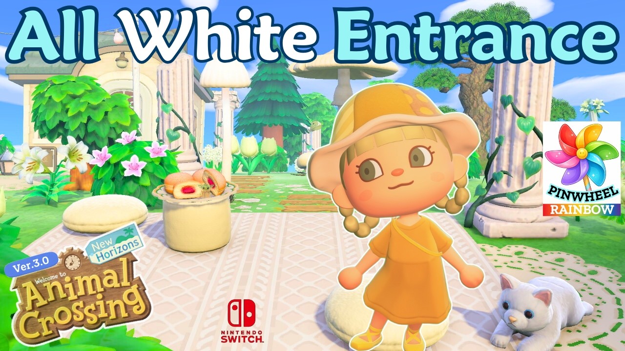 Pinwheel Rainbow Island 🤍 All White ACNH Entrance Ideas | (New Horizons 3.0) | WHITE