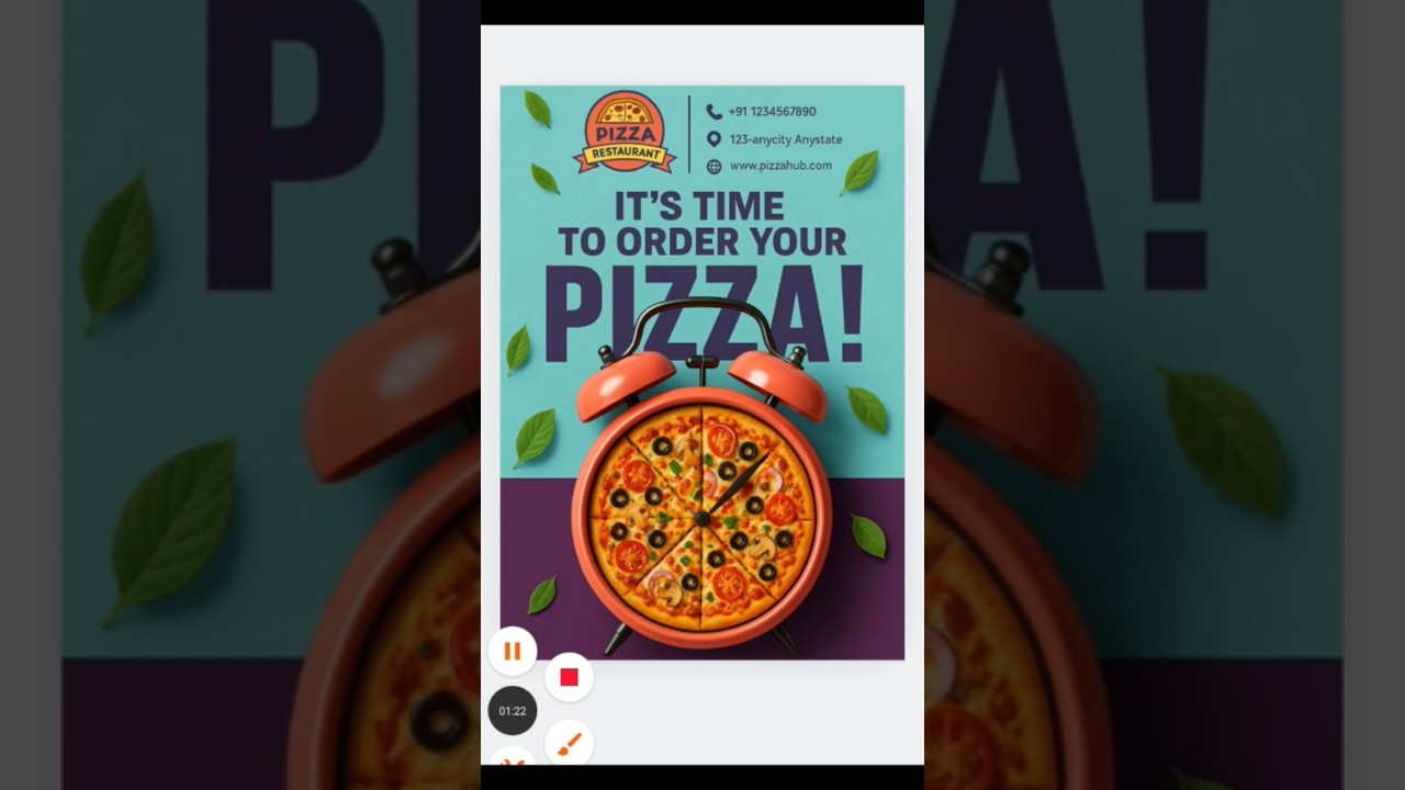 how to create pizza poster 🤩 