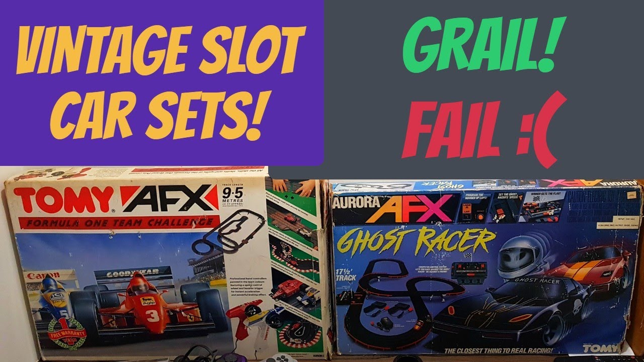 Vintage Slot Car GRAIL FAIL! Boxed Aurora AFX Ghost Racer and Tomy AFX Formula One Team Challenge.