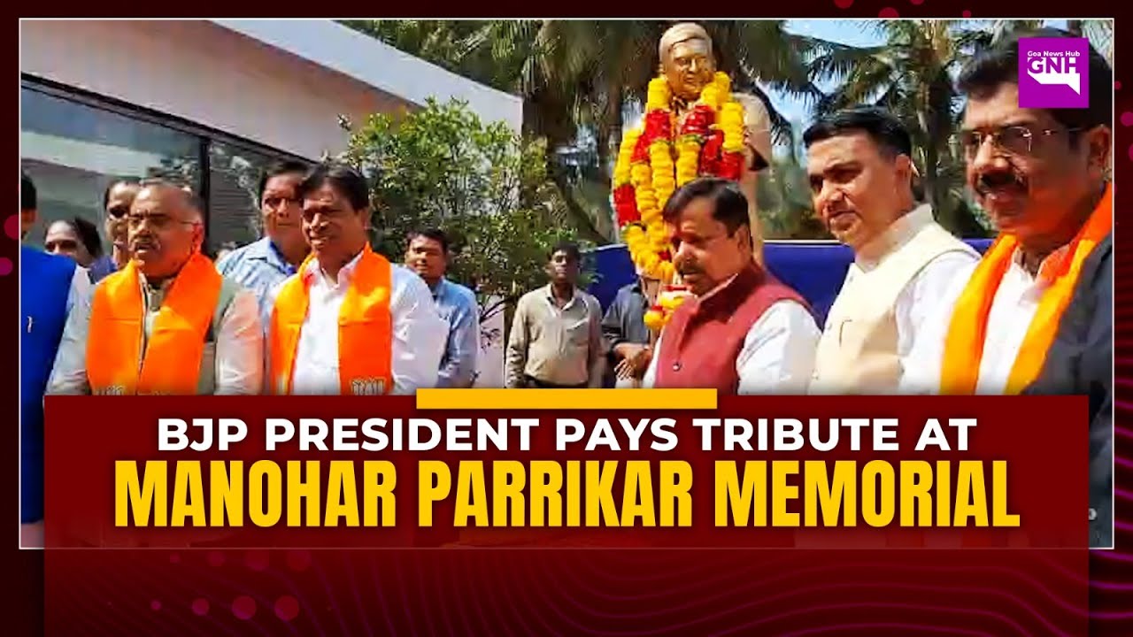 BJP President Visits late CM's Memorial at Miramar