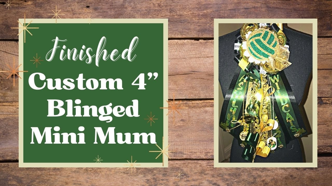 Finished 4" Custom Blinged Mini Homecoming mum 
