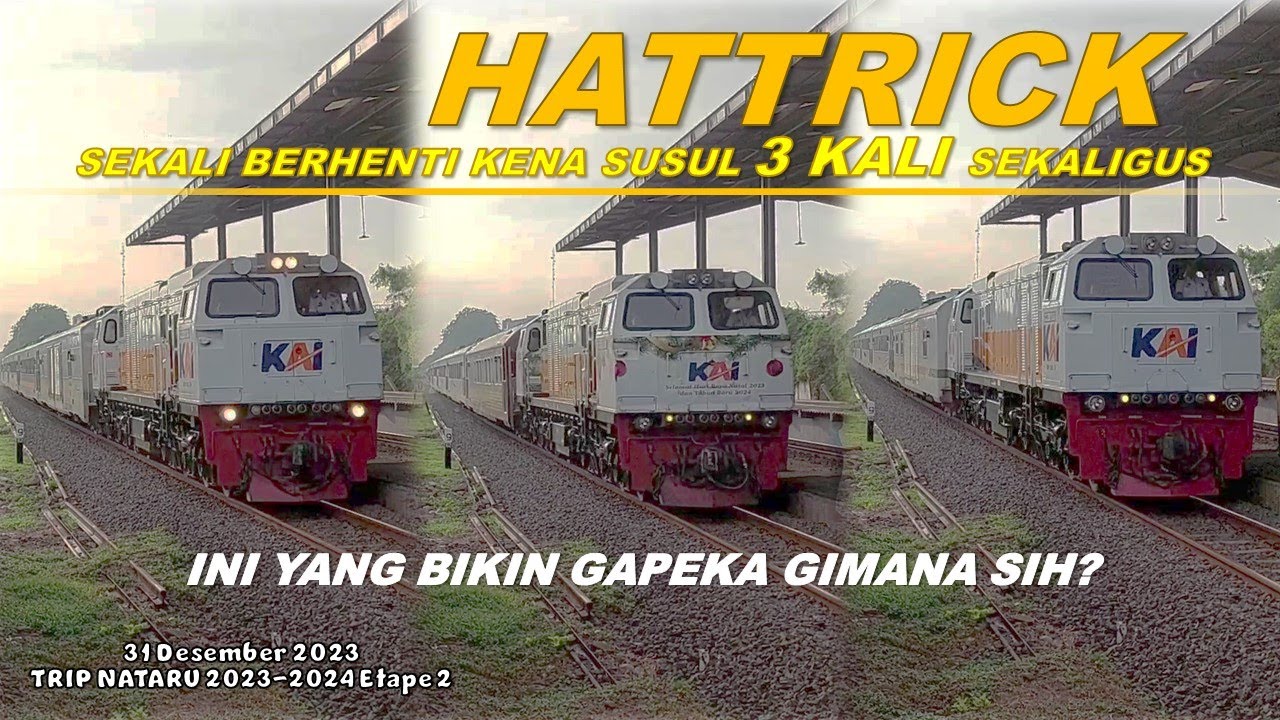 BABAK BELUR !! 3 KALI DISUSUL DI 1 STASIUN SEKALIGUS | 2023 12 31 | Nasib KA 7033 Kertajaya Tambahan