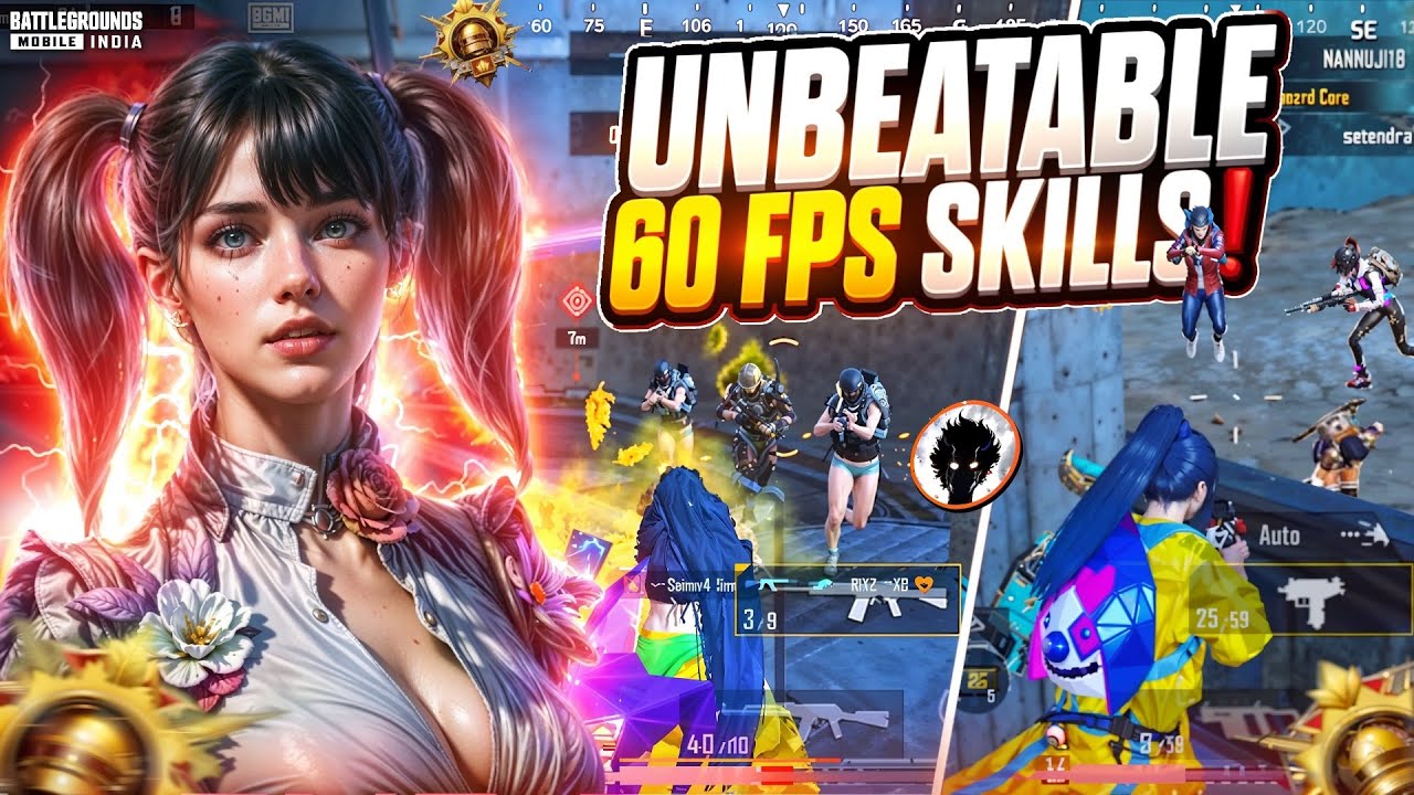 Unbeatable 60 FPS Skill Set Player ☠️ || Fastest 1vs4 Clutches🔥 || BGMI~