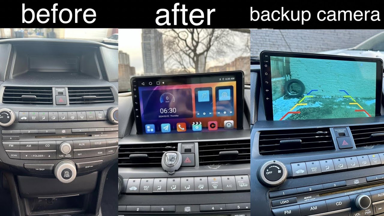 honda accord radio upgrade car play and backup camera install (2008 - 2012)