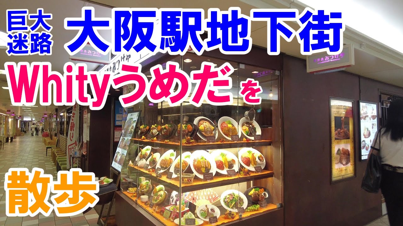 【4K】大阪駅地下街　Whityうめだ（ホワイティうめだ）の散歩　A walk in Whity Umeda under JR Osaka station in Osaka in Japan.