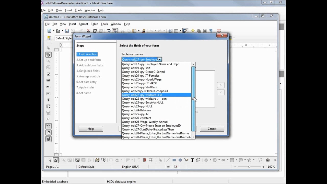 LibreOffice Base (28) Пользовательский параметр, часть 2