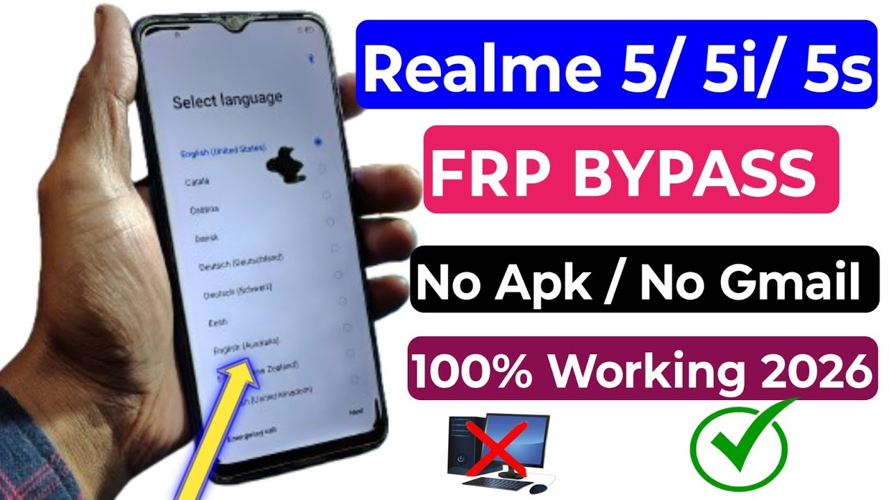 Realme 5/5i/5s/5 Pro Frp Bypass | Without Pc | Realme Rmx1911 FRP Bypass | Latest Video 2026