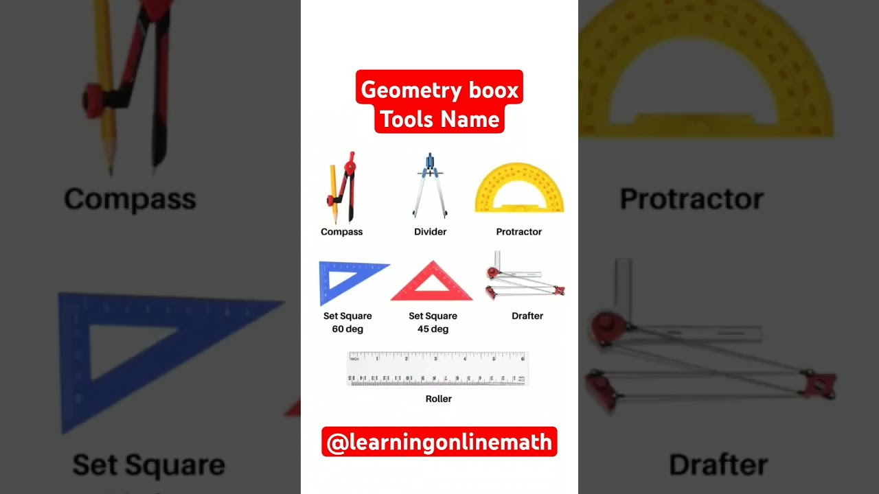 Geometry Box tools name 📐✏️ 📏✂️ 🥰😘 # shorts #maths #education