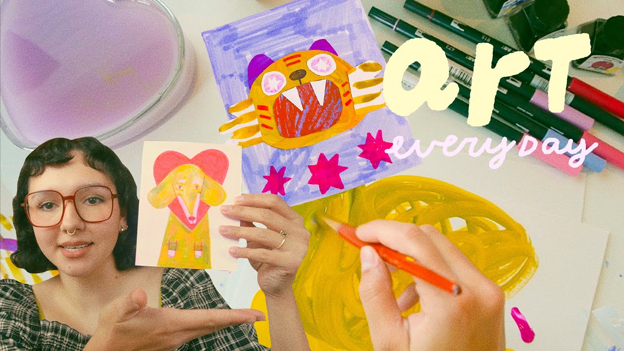 making some art everyday for a week!! papercraft, painting n more c: