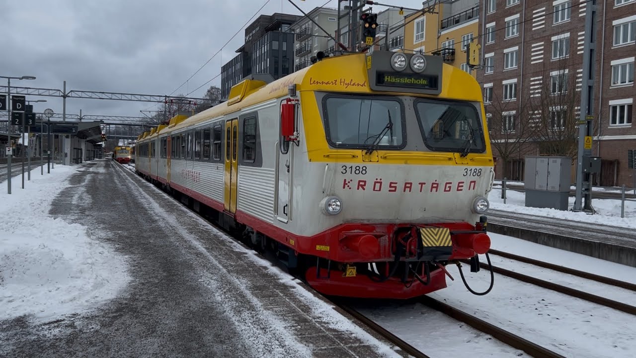 Tåg på Växjö station - Trains in Växjö, Sweden